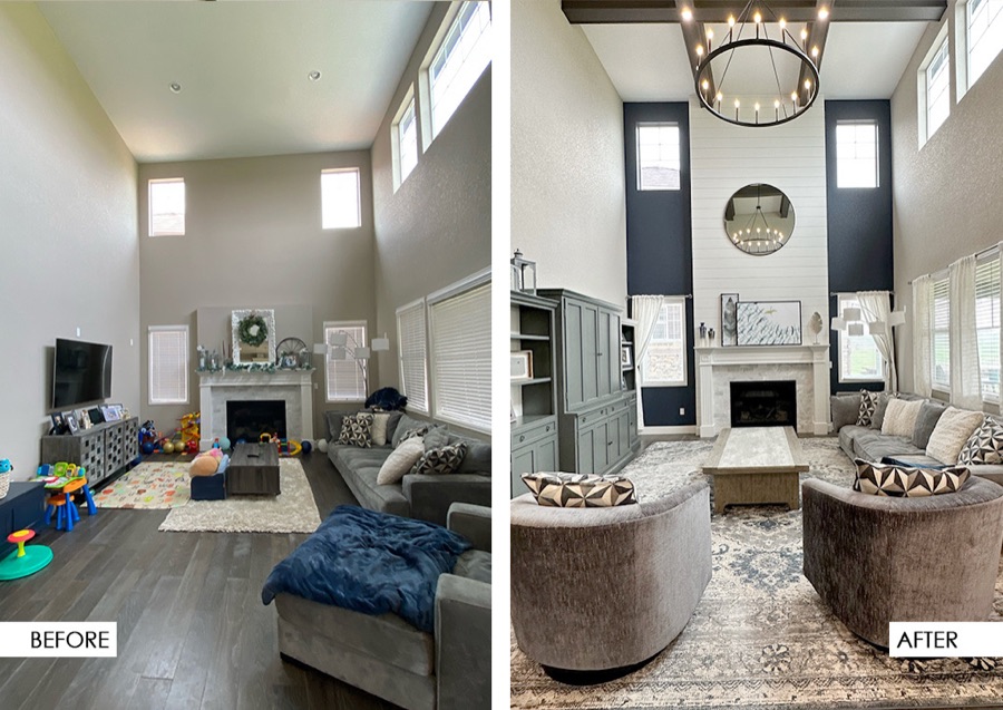 Blackstone family room revive, before, after, and selection boards, photo 2