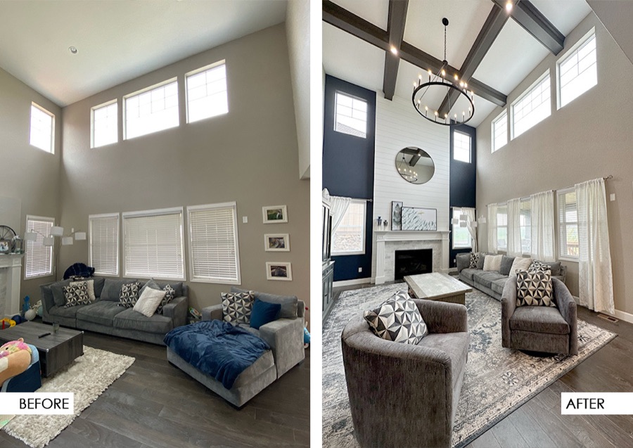 Blackstone family room revive, before, after, and selection boards, photo 3